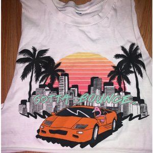 Gotta bounce tee hippie retro boho crop top muscle tee flamingo graphic tee
